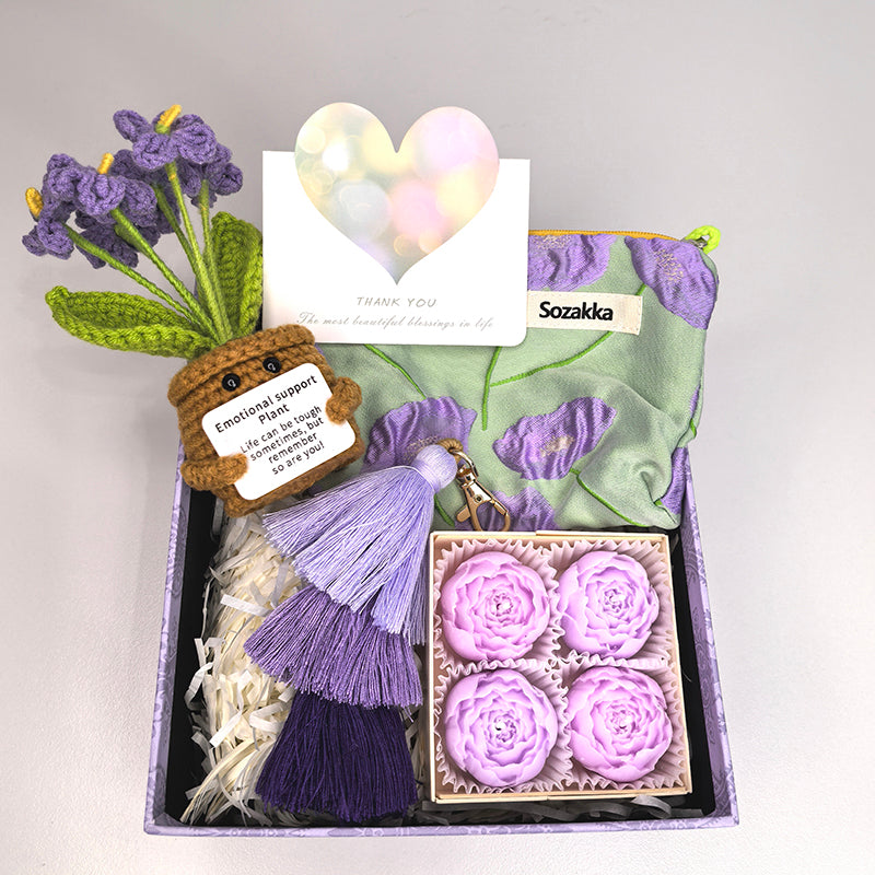 Violet Grace Gift Set Birthday Gift, Graduation Season,purple suit Grateful Warm Gift Ideas Best Friend Birthday Gift Box Lid