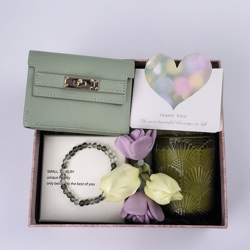 Birthday gifts soybean scented candle, fashionable original green Youlin hand string gift, Best friend gift ideas for graduation season, giving gratitude gift boxes to classmates and teachers