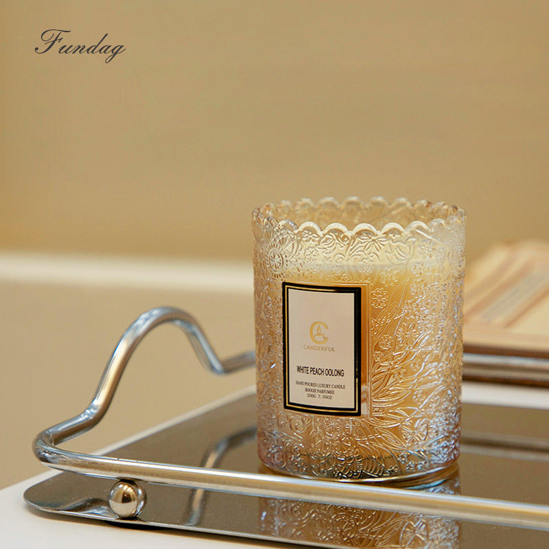 Aromatherapy Candles, Birthday Party, Anniversary Celebration, Festival Companion Gift Box, Grateful Gift for Friends, Practical Home Gift Box, Embossed Glass Cup, Plant Smokeless Aromatherapy Candles, Wholesale Customization