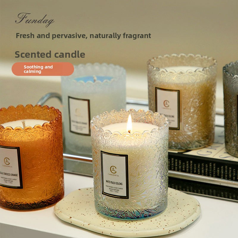 Aromatherapy Candles, Birthday Party, Anniversary Celebration, Festival Companion Gift Box, Grateful Gift for Friends, Practical Home Gift Box, Embossed Glass Cup, Plant Smokeless Aromatherapy Candles, Wholesale Customization