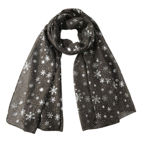 Europe and America Autumn and Winter Scarves Women's New Christmas Gift Snow Flower Hot Silver Dot Silk Scarves Shawls Christmas Scarves for Friends to Send Yourself New Year Gift for Relatives to sisters Christmas Gift Box
