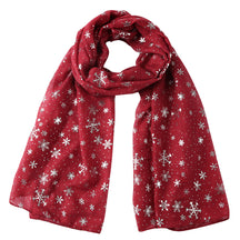 Europe and America Autumn and Winter Scarves Women's New Christmas Gift Snow Flower Hot Silver Dot Silk Scarves Shawls Christmas Scarves for Friends to Send Yourself New Year Gift for Relatives to sisters Christmas Gift Box