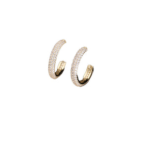 The latest simple style Design sense Korean earrings Personality earrings Temperament geometric zircon earrings 925 silver needle women's clothing Versatile earrings Accessories for yourself Send friends Send sisters jewelry gifts Give her gift boxes