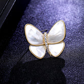 Zircon light luxury clothing corsage female elegant pin mother shell butterfly broken cocoon into butterfly brooch fashion surprise gift for a friend to send sisters fashion surprise gift for herself to send her girlfriend fashion accessories pin sou