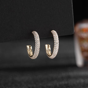The latest simple style Design sense Korean earrings Personality earrings Temperament geometric zircon earrings 925 silver needle women's clothing Versatile earrings Accessories for yourself Send friends Send sisters jewelry gifts Give her gift boxes
