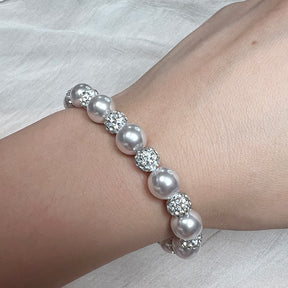 French rose purple pearl zircon necklace bracelet ring for women, light luxury, niche exquisite bracelet, new fashionable jewelry, women's formal dress, versatile workplace clothing, high temperament, high-quality new pearl necklace Premium Four Leaf