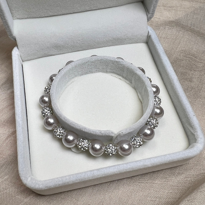 French rose purple pearl zircon necklace bracelet ring for women, light luxury, niche exquisite bracelet, new fashionable jewelry, women's formal dress, versatile workplace clothing, high temperament, high-quality new pearl necklace Premium Four Leaf