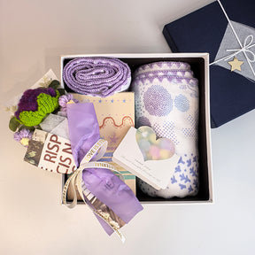 Warm birthday gift, exquisite purple blue high-end gift, Mother's Day Thanksgiving gift Hygge Gift Box, Gift Box for Women,  Self Care Gift Box, Christmas Care Package, Holiday Gift Box