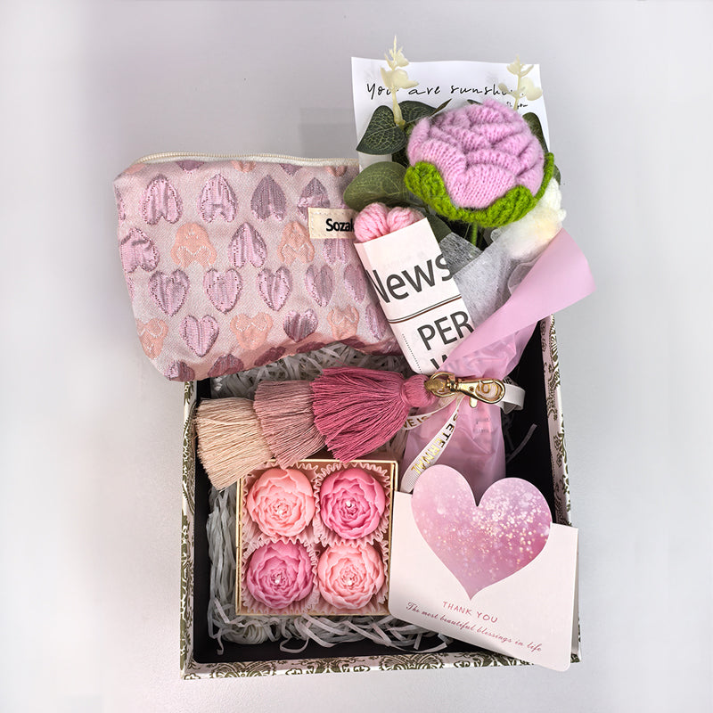 Blush Bloom Gift Set Birthday Gifts for Her Personalised Hug in a box,Sending sunshine gift,Emotional support plant gift box,Hygge gift box,Thank you for helping me grow Thinking Of You Gift Box Gift for Her