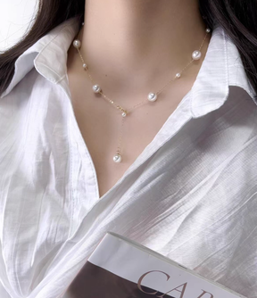 Star tassel pearl necklace design sense of niche necklace accessories high sense clavicle chain new girl birthday gift for her gift, send friends, send sisters clothing with decorative necklace