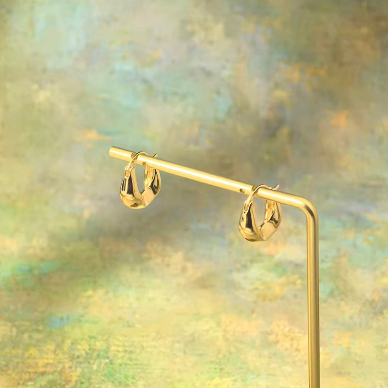 Metal ring ear clasps, simple and cool style earrings, female fashion temperament, versatile earrings, high sense, send her to friends, send sisters small lucky gifts, Thanksgiving gift box