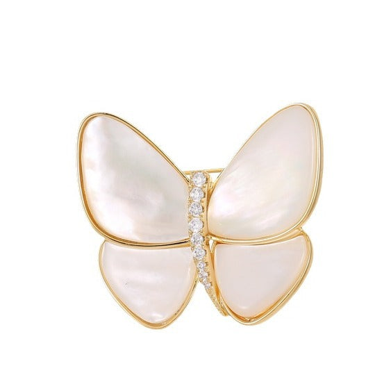Zircon light luxury clothing corsage female elegant pin mother shell butterfly broken cocoon into butterfly brooch fashion surprise gift for a friend to send sisters fashion surprise gift for herself to send her girlfriend fashion accessories pin sou