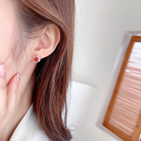 Japan and South Korea Micro set Simple Earrings Colorful Multicolor Zircon Temperament 925 Silver Needle Earrings Geometric Round Earrings Fashion Fashion Fashion Clothing Versatile Shiny Elegant Women Earrings Give Yourself to Friends Give sisters J