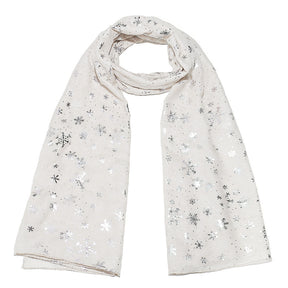 Europe and America Autumn and Winter Scarves Women's New Christmas Gift Snow Flower Hot Silver Dot Silk Scarves Shawls Christmas Scarves for Friends to Send Yourself New Year Gift for Relatives to sisters Christmas Gift Box