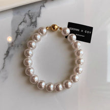 Aobai magnetic attraction large pearl bracelet women's light luxury niche exquisite bracelet high-end sense beaded jewelry new single wear simple French retro pearl bracelet, send friends to sisters, send relatives gifts, give her birthday jewelry gifts