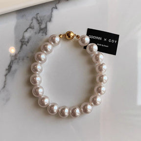 Aobai magnetic attraction large pearl bracelet women's light luxury niche exquisite bracelet high-end sense beaded jewelry new single wear simple French retro pearl bracelet, send friends to sisters, send relatives gifts, give her birthday jewelry gifts