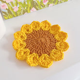Handmade Creative Weaving Simulation Sunflower Cup Mat Home Decoration Water Cup Mat Table Mat Versatile Teacher's Day Gift Christmas Small Gift Decoration Customizable Wholesale Handmade Commemorative Gift