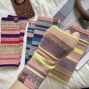 Fingerless wool knitted warm gloves for classmates to give to friends, small gift ideas for ladies, men, students, writing games, cold protection gloves