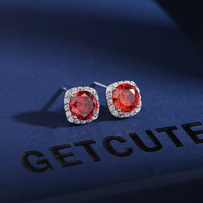 Japan and South Korea Micro set Simple Earrings Colorful Multicolor Zircon Temperament 925 Silver Needle Earrings Geometric Round Earrings Fashion Fashion Fashion Clothing Versatile Shiny Elegant Women Earrings Give Yourself to Friends Give sisters J