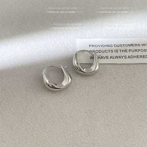Metal ring ear clasps, simple and cool style earrings, female fashion temperament, versatile earrings, high sense, send her to friends, send sisters small lucky gifts, Thanksgiving gift box