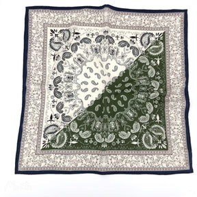 Double sided silk scarf made of real silk and wool, high-end feeling, blue cashew nut pattern square scarf with double-sided printing, women's mulberry silk can be customized, fashionable and versatile, women's scarf gift for family and friends, surp