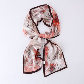 Silkworm silk scarves, thin and long stripes, printed women's fashion, versatile small scarves, ribbons, sunscreen, small silk, thoughtful gifts for friends, sisters, relatives and themselves, birthday gifts, thanksgiving gift box