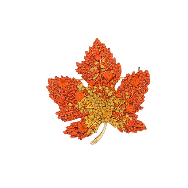 Maple Leaf Brooch New Fashion Elegant Temperament Cheongsam Coat Neckline Garment Accessories Pins Women Fixed Clothes Professional Clothes Gold Royal Blue Clothes Matching Badges Send Friends Send sisters Send Yourself Give Her Girlfriend Exquisite