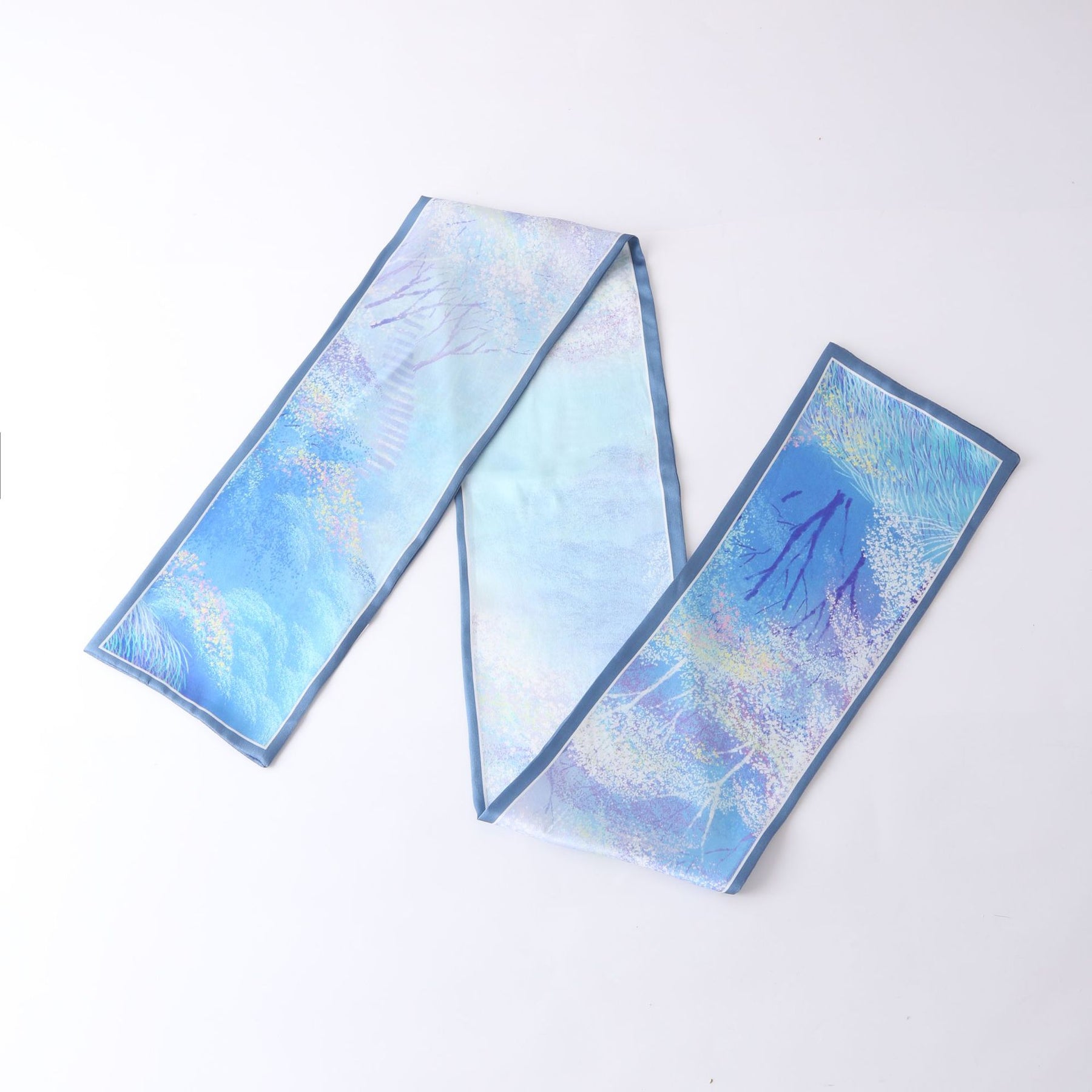 Silkworm silk scarves, thin and long stripes, printed women's fashion, versatile small scarves, ribbons, sunscreen, small silk, thoughtful gifts for friends, sisters, relatives and themselves, birthday gifts, thanksgiving gift box