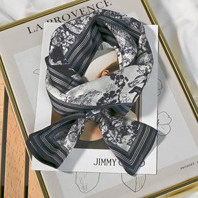 Silkworm silk scarves, thin and long stripes, printed women's fashion, versatile small scarves, ribbons, sunscreen, small silk, thoughtful gifts for friends, sisters, relatives and themselves, birthday gifts, thanksgiving gift box