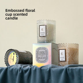 Aromatherapy Candles, Birthday Party, Anniversary Celebration, Festival Companion Gift Box, Grateful Gift for Friends, Practical Home Gift Box, Embossed Glass Cup, Plant Smokeless Aromatherapy Candles, Wholesale Customization