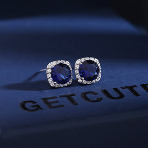 Japan and South Korea Micro set Simple Earrings Colorful Multicolor Zircon Temperament 925 Silver Needle Earrings Geometric Round Earrings Fashion Fashion Fashion Clothing Versatile Shiny Elegant Women Earrings Give Yourself to Friends Give sisters J