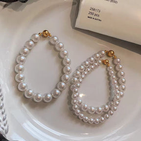 Aobai magnetic attraction large pearl bracelet women's light luxury niche exquisite bracelet high-end sense beaded jewelry new single wear simple French retro pearl bracelet, send friends to sisters, send relatives gifts, give her birthday jewelry gifts