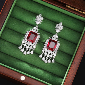 French Court Style Exaggerated and Magnificent Earrings s925 Silver Needle Zircon Inlaid High level Pendant Wind Bell Earrings Women's Dress Professional Dress Fashion Versatile Accessories Earrings Exquisite Girl Gift for Her sisters to Girlfriend B