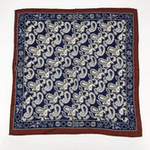 Women's silk scarves High level fashion square scarves Cashew nut flower navy blue silk wool silk scarves Double sided printing mulberry silk women's clothing Versatile decoration scarves for relatives, warm gifts for friends sisters Thanksgiving gif