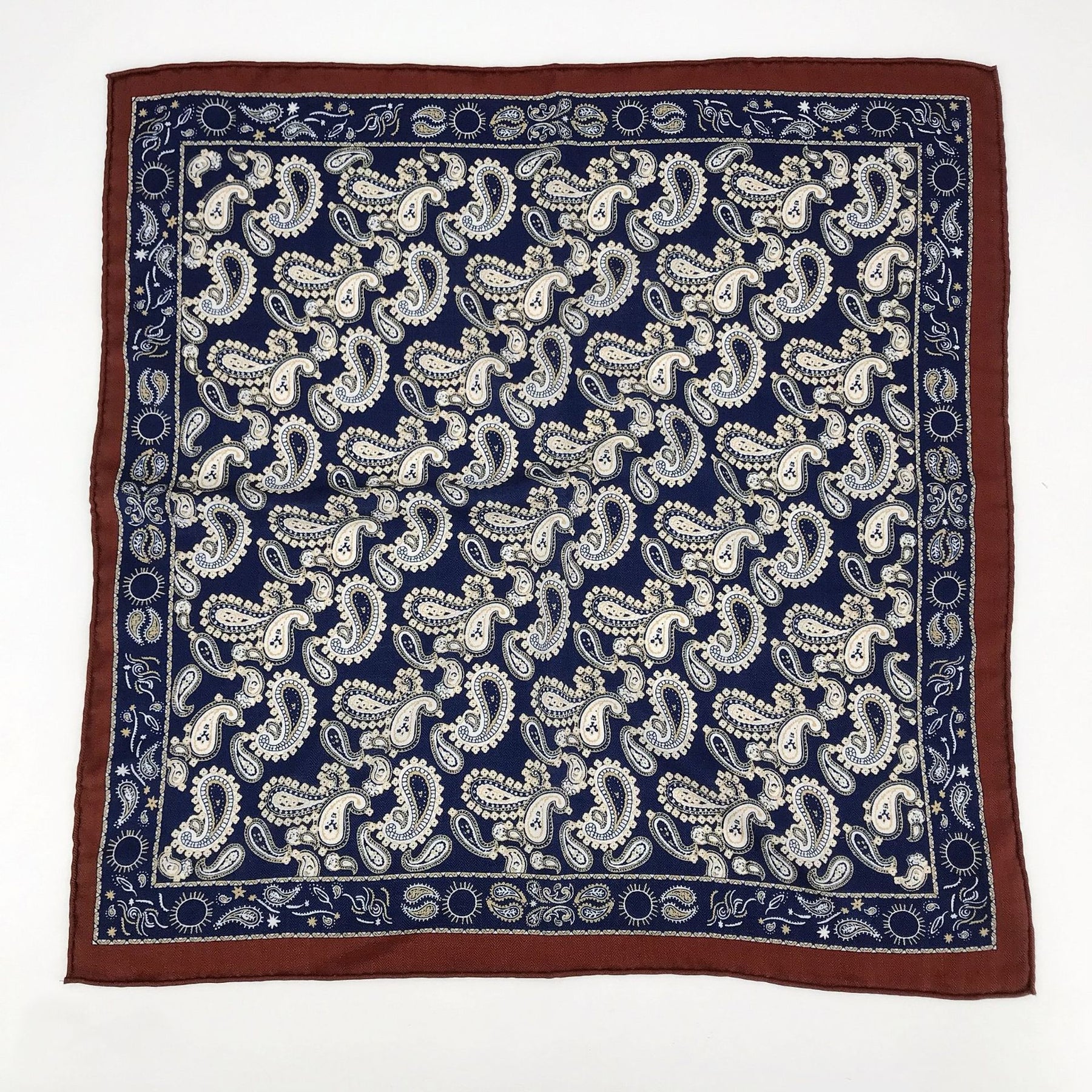 Women's silk scarves High level fashion square scarves Cashew nut flower navy blue silk wool silk scarves Double sided printing mulberry silk women's clothing Versatile decoration scarves for relatives, warm gifts for friends sisters Thanksgiving gif