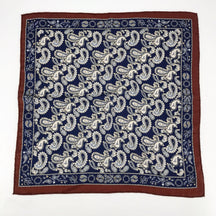 Women's silk scarves High level fashion square scarves Cashew nut flower navy blue silk wool silk scarves Double sided printing mulberry silk women's clothing Versatile decoration scarves for relatives, warm gifts for friends sisters Thanksgiving gif
