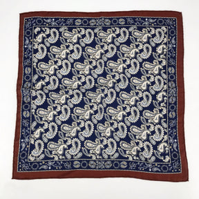 Women's silk scarves High level fashion square scarves Cashew nut flower navy blue silk wool silk scarves Double sided printing mulberry silk women's clothing Versatile decoration scarves for relatives, warm gifts for friends sisters Thanksgiving gif