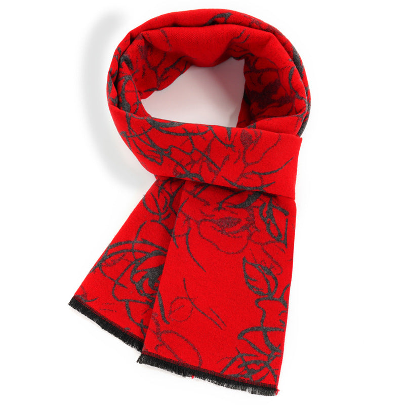 Women's scarf winter new ethnic style scarf, women's warm retro middle-aged and elderly mother style, small business customized gift, employee welfare gift box