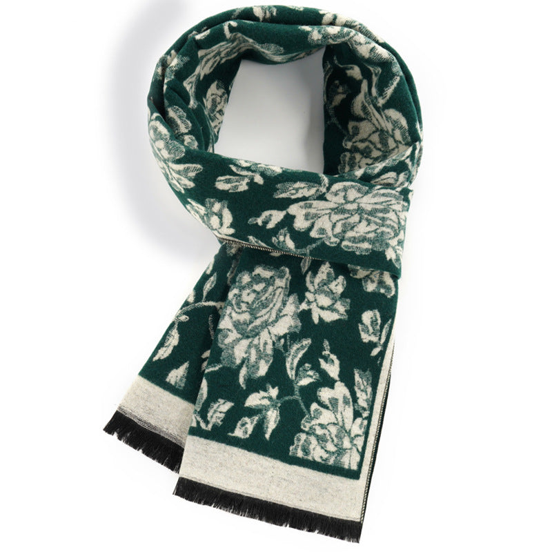 Women's scarf winter new ethnic style scarf, women's warm retro middle-aged and elderly mother style, small business customized gift, employee welfare gift box