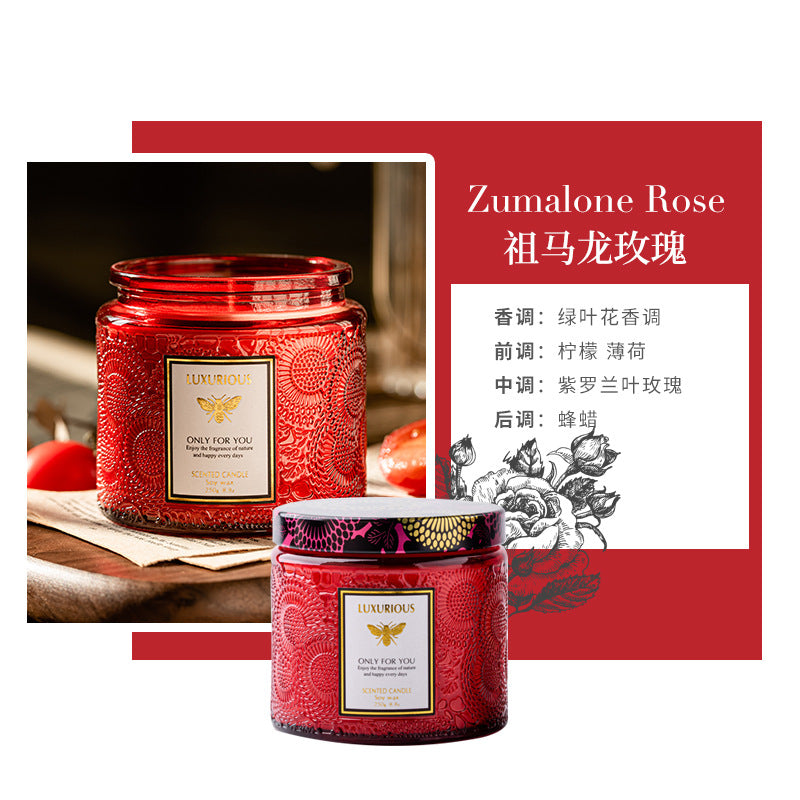 Relief Cup Handmade Soy Wax Aromatherapy Candle Home Office Bedroom Fragrance Birthday Gift for Girlfriend Birthday Party Holiday Celebration Anniversary Valentine's Day Home Decoration Atmosphere Gift