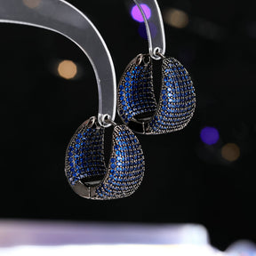 Europe and the United States Antique Premium Earrings Luxury Copper Set Zircon Earrings Inside and Outside Full Zirconium Set Water Drop shaped Earrings Women's Clothing Versatile Earrings Ornaments Send Yourself to Friends Send sisters Jewelry Gifts