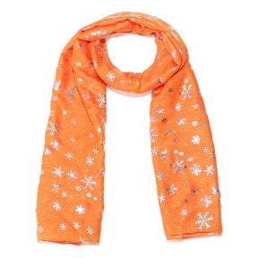 Europe and America Autumn and Winter Scarves Women's New Christmas Gift Snow Flower Hot Silver Dot Silk Scarves Shawls Christmas Scarves for Friends to Send Yourself New Year Gift for Relatives to sisters Christmas Gift Box