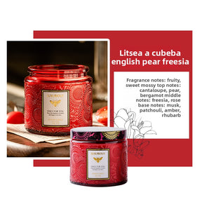 Relief Cup Handmade Soy Wax Aromatherapy Candle Home Office Bedroom Fragrance Birthday Gift for Girlfriend Birthday Party Holiday Celebration Anniversary Valentine's Day Home Decoration Atmosphere Gift