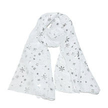 Europe and America Autumn and Winter Scarves Women's New Christmas Gift Snow Flower Hot Silver Dot Silk Scarves Shawls Christmas Scarves for Friends to Send Yourself New Year Gift for Relatives to sisters Christmas Gift Box