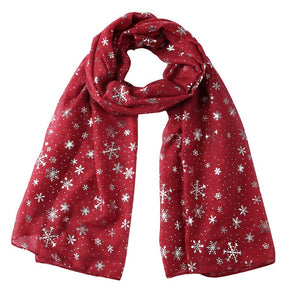 Europe and America Autumn and Winter Scarves Women's New Christmas Gift Snow Flower Hot Silver Dot Silk Scarves Shawls Christmas Scarves for Friends to Send Yourself New Year Gift for Relatives to sisters Christmas Gift Box
