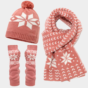 Christmas hat, scarf, gloves, three piece set, European and American reindeer jacquard, autumn and winter warm knit set The best gift for family and friends