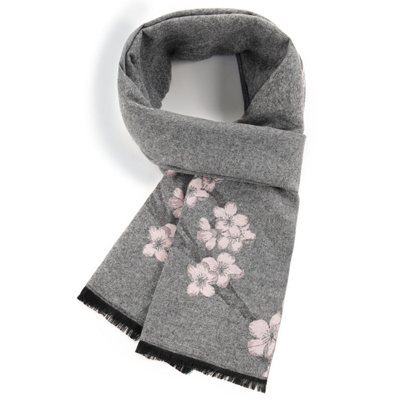 Women's scarf winter new ethnic style scarf, women's warm retro middle-aged and elderly mother style, small business customized gift, employee welfare gift box
