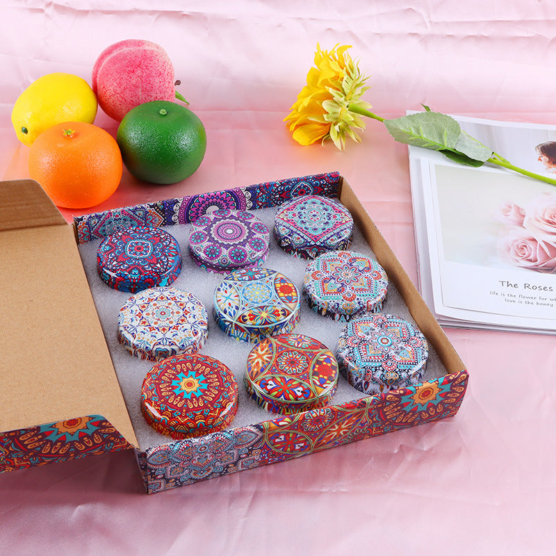 Makou Iron Can, Soybean Wax Aromatherapy Candle, Lavender Rose Vanilla, Jasmine Fragrance, Indoor Emotional Healing Aromatherapy, Smokeless Candle, Birthday Gift Set, 9-Piece Gift Set, Celebrating Festivals, Giving Gratitude to Friends, Gift Box