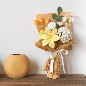 Hand woven small lily embroidered ball bouquet, gift bag for elders, relatives, mothers, wives, beautifully packaged gift bouquet, anniversary celebration gift box