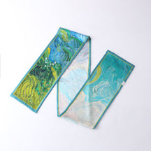 Silkworm silk scarves, thin and long stripes, printed women's fashion, versatile small scarves, ribbons, sunscreen, small silk, thoughtful gifts for friends, sisters, relatives and themselves, birthday gifts, thanksgiving gift box